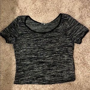Soft knit black and grey tee